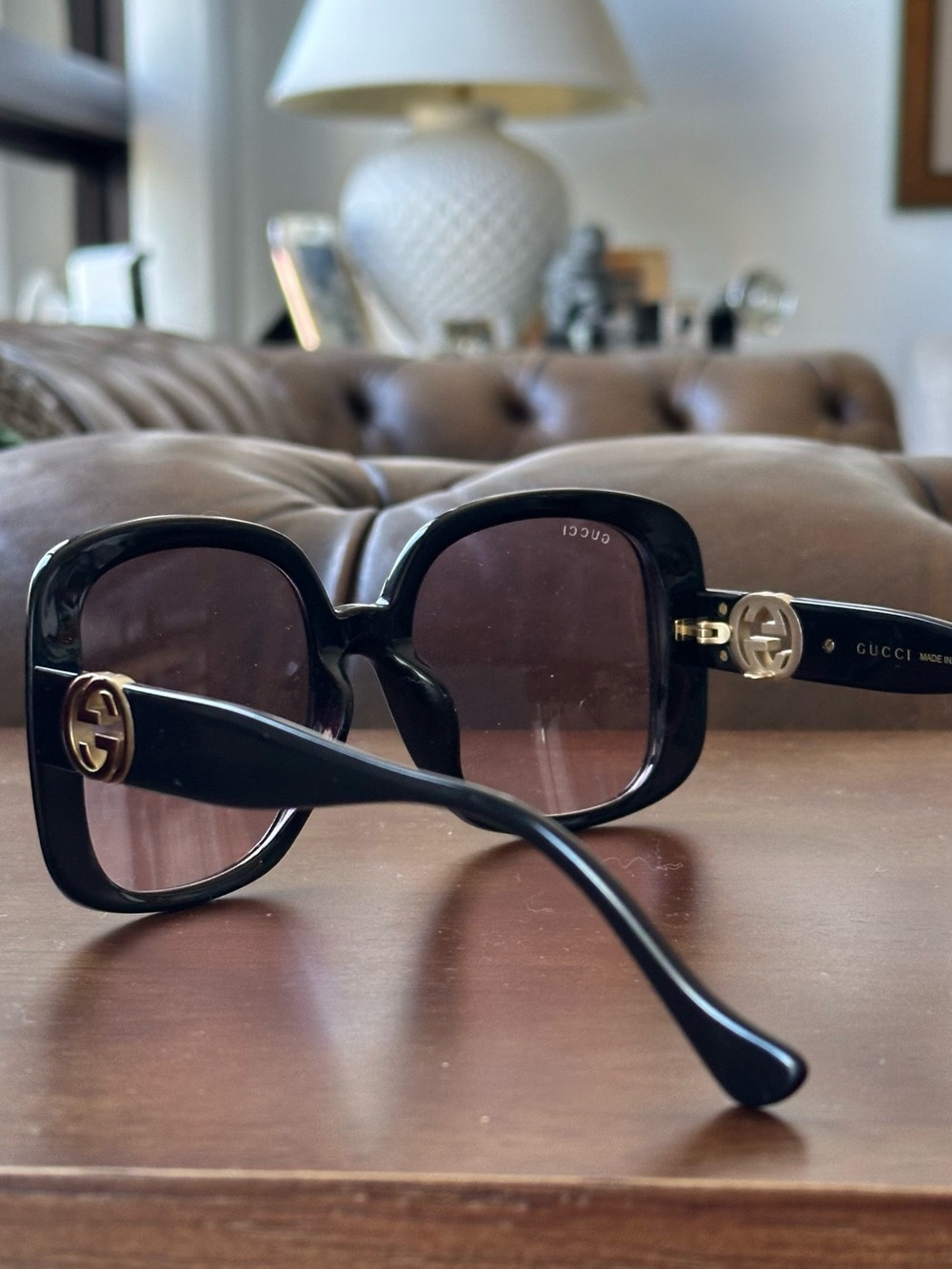 Gucci Black Oversized Square Women’s Sunglasses - Picture 9 of 11